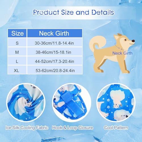 Talltalk 5 Pieces Dog Cooling Bandanas Neck Wraps Ice Scarf Pet Dog Cooling Collar Hunting Training Hiking Camping Accesso...
