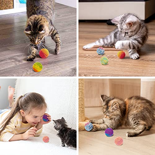 Retro Shaw Cat Toys Balls, Yarn Cat Ball with Bell Inside, Kitten Toys for Indoor Cats Kitty, Interactive Cat Nip Chew Toy...
