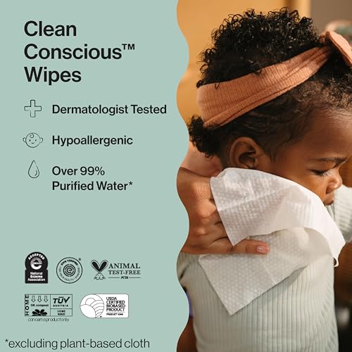 The Honest Company Hypoallergenic Multi-Use Baby Wipes for Sensitive Baby Skin, Pattern Play, 10 Count