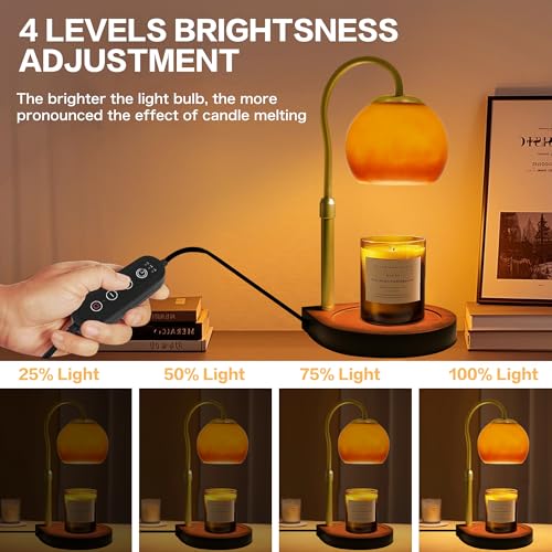 DALUXshop Candle Warmer Lamp with Timer 2H/4H/8H, Adjustable Height Dimmable Candle Lamp with 2 Bulbs, Wax Melt Warmer for...