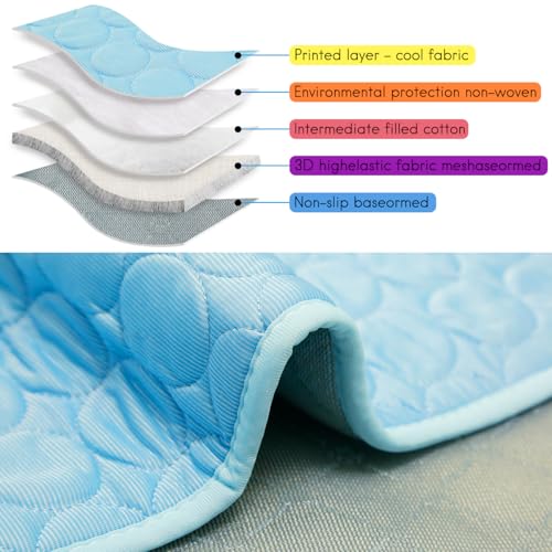 XinChangShangMao Dog Cooling Mat, Q-Max>0.4 Pet Dog Self Cooling Pad, Ice Silk Washable Summer Cool Mat for Cats, Kennels,...