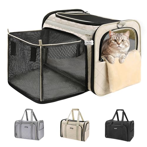 MIDOG Cat Carrier Soft for Small to Medium-Sized Cats,Up to 15 Lbs, TSA Airline Approved Soft Sided Pet Carrier,Collapsibl...