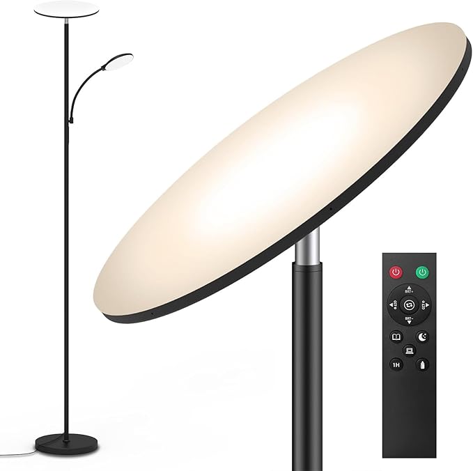 marctronic Floor Lamps for Living Room, 44W/4500LM Super Bright 2 in 1 LED Floor Lamp with Remote, Stepless Dimmable, 69" ...