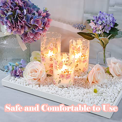 Silverstro Rose Flameless Candles with Remote Real Wax Blinks Glass Battery Operated Candles - Home Party Wedding Thanksgi...