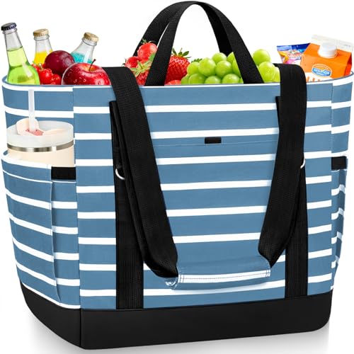 TEUEN Cooler Bag Insulated, Soft Side Cooler, Reusable Grocery Bags with Zipper Closure, Thermal Leakproof Large Insulated...