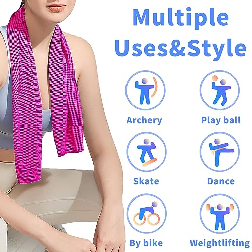 CADONO 4 Pack Cooling Towel (40"x12"), Soft Breathable Chilly Towel, Ice Towel, Microfiber Towel for Yoga, Sport, Running,...