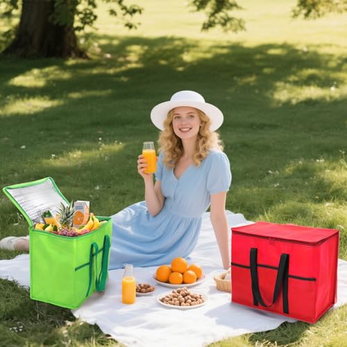 Foraineam 4 Pack Insulated Reusable Grocery Shopping Bags, Foldable Cooler Bag Food Delivery Bags with Hard Bottom Insert ...