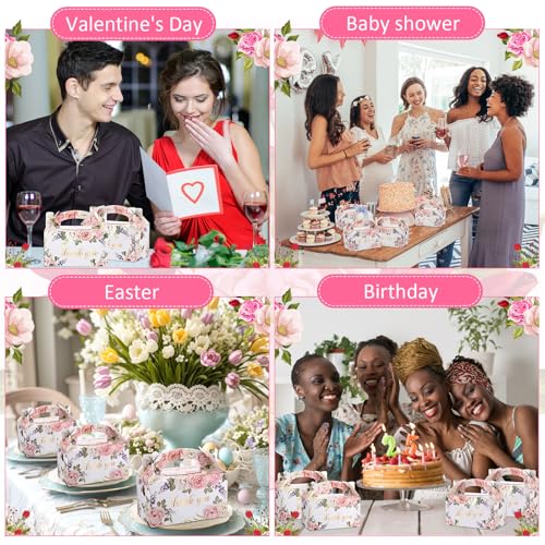 Xinnun 50 Pcs Thank You Treat Boxes Thanksgiving Floral Gift Box Wedding Party Favors Boxes Employee Appreciation Gifts Bo...