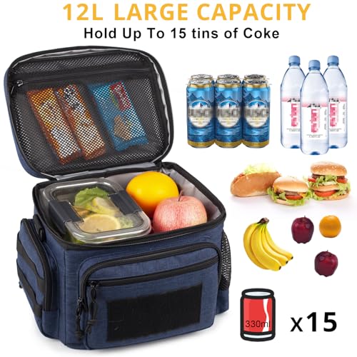 Lunch Box for Men, Tactical Lunch Bag MOLLE Webbing Leakproof Insulated Lunch Cooler Women Adult Meal with Adjustable Shou...