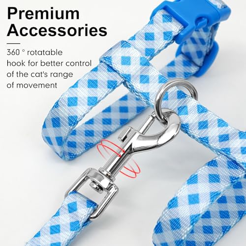 azuza Cat Harness and Leash Set for Safe Walking and Travel, Escape Proof Cat Harness, Lightweight Soft and Comfortable, A...