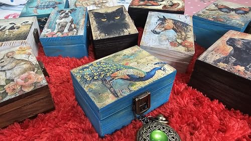 RK Collections Peacock Trinket Keepsake Box. Jewerly Box. Peacock Lovers Gift Idea for storing Necklace, Earrings, Trinket...