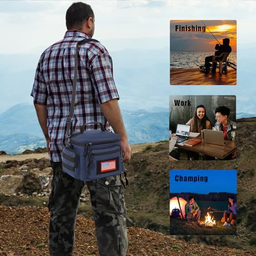 Lunch Box for Men, Tactical Lunch Bag MOLLE Webbing Leakproof Insulated Lunch Cooler Women Adult Meal with Adjustable Shou...
