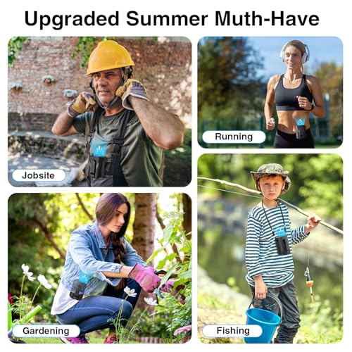 Portable Fan 4000mAh Rechargeable, 4 Speeds 13000RPM Strong Airflow, Personal Waist Fan with Max 24H Working Time, Wearabl...