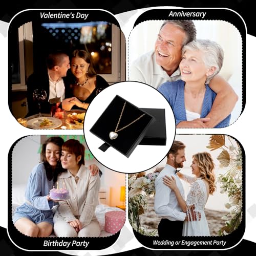 5 Pack Jewelry Gift Box, Sponge Fill Cardboard Jewelry Boxes Black Small Bracelet Gift Box for Women, Bracelet Necklace Ea...