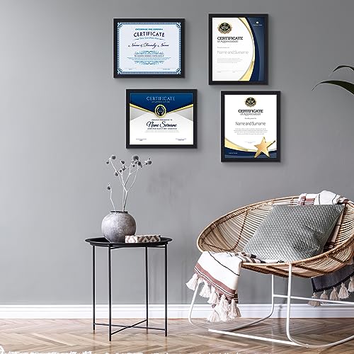 HORLIMER 8.5 x 11 Picture Frame Set of 15, Black Photo Frames 8.5 by 11 for Certificate Diploma Document, Wall Hanging or ...