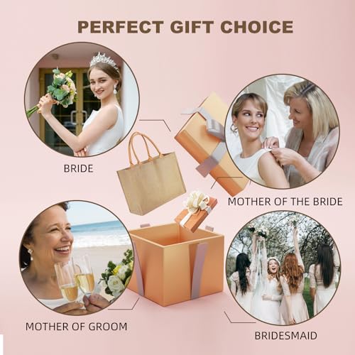 Ayearparty 12pcs Tote Bags with Handle Bridesmaid Wedding Favors Women Gift Bag Welcome Bulk Reusable Tote for Beach Shopping