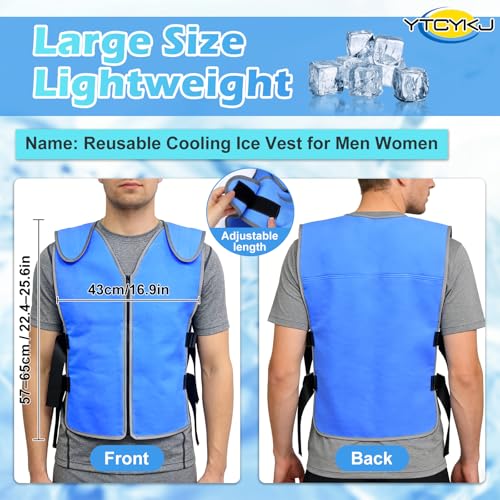 Cooling Ice Vest for Men & Women - Ice Reflective Vest, No Ice Packs or Electricity Needed | Adjustable Lightweight Ice Ve...