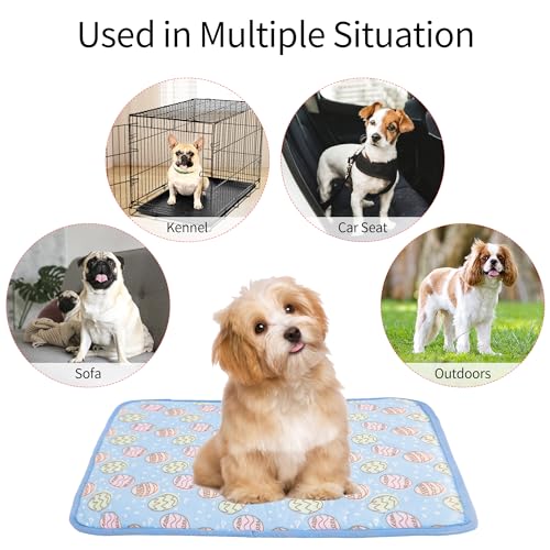 NACOCO Pet Cooling Mat Cat Dog Cushion Pad Summer Cool Down Comfortable Soft for Pets and Adults (M, Blue)