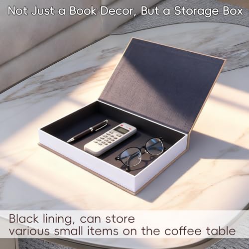 XKDOUS Set of 3 Aesthetic Decorative Books for Home Decor Coffee Table Books Hollow Keepsake Photo Storage Boxes Modern Sh...