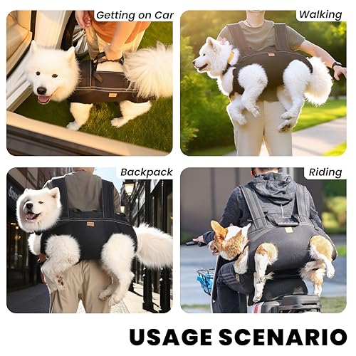 Terapaton Dog Lift Harness Backpack Carrier for Large Dogs, Full Body Sling with Handle, Dog Harness for Joint Injuries, A...