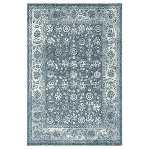 LUXE WEAVERS Patricia Collection 125 Blue 5x7 Oriental Floral Area Rug
