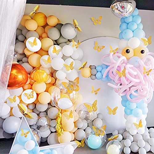 SAOROPEB 3D Butterfly Wall Decor - 48 Pcs, 4 Styles, 3 Sizes, Gold Butterfly Decorations for Birthday & Party Celebration...