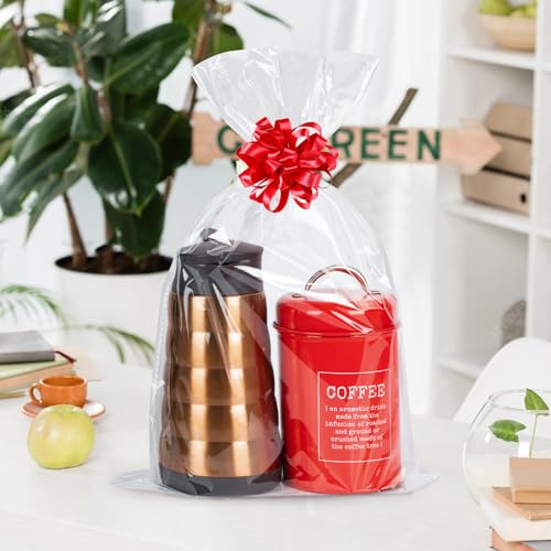 Labeol 20pcs Cellophane Bags 12x18 Cellophane Wrap for Gift Large Clear Gift Party Favors Bags Clear Treat Plastic Packagi...