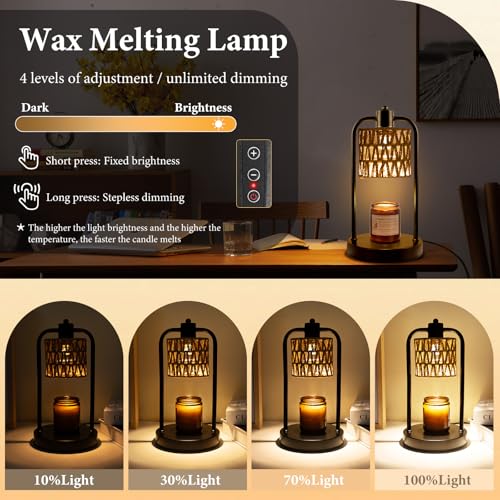 Candle Warmer Lamp with Timer Light: Electric Wax Melt Warming Dimmable for Yankee Candles Large - Birthday Christmas Gift...