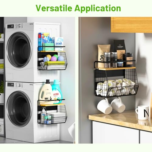 Ofiray-home Magnetic Shelf for Fridge with Wood Lid, Fruit Potato and Onion Storage Bins, Pantry Organizers & Storage, Lar...