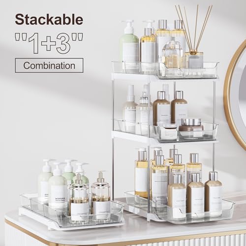 Delamu 2-Tier Multi-Purpose Bathroom Under Sink Organizers and Storage, Stackable Kitchen Pantry Organization, Pull Out Me...