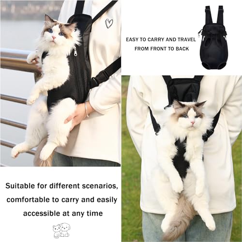 Pet Carrier Backpack, Adjustable Pet Front Carriers for Small Medium Dogs Cats 5-18 Lbs, Legs Out, Dog Cat Carrier Backpac...