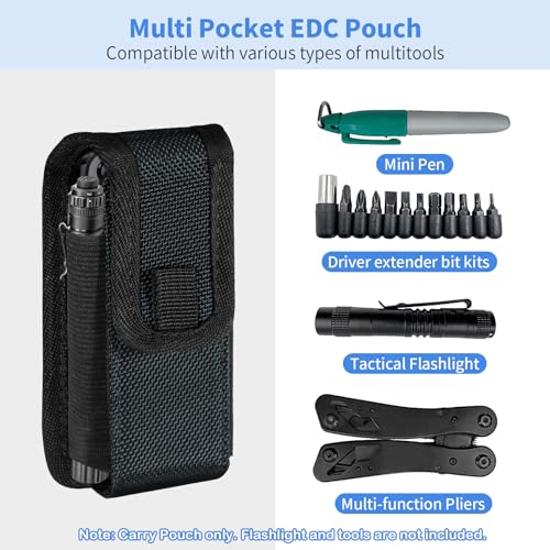 Kenobee Multitool Sheath EDC Pouch Compatible with Leatherman Wave Plus Wingman Surge Rebar, Multi-Purpose Belt Clip Tool ...