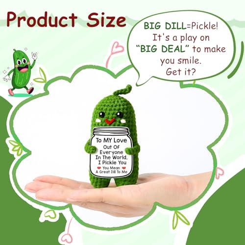 MAMAGIFTREE Gifts for Him Her Boyfriend Girlfriend, Handmade Crochet Pickle to My Love Anniversary Birthday Gifts for Wome...