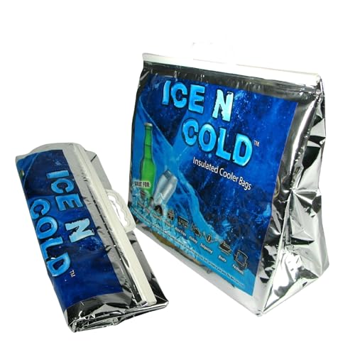 ICE N COLD Insulated Cooler Bag - Large 35 lbs Capacity (Pack of 1) | Lightweight, Soft, Collapsible | Ideal for Grocerie...