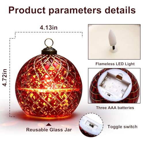 Birthday Glass Flameless LED Candles Wedding Decorative Light Birthday Gift for Her,Battery Operated Flickering Electric L...