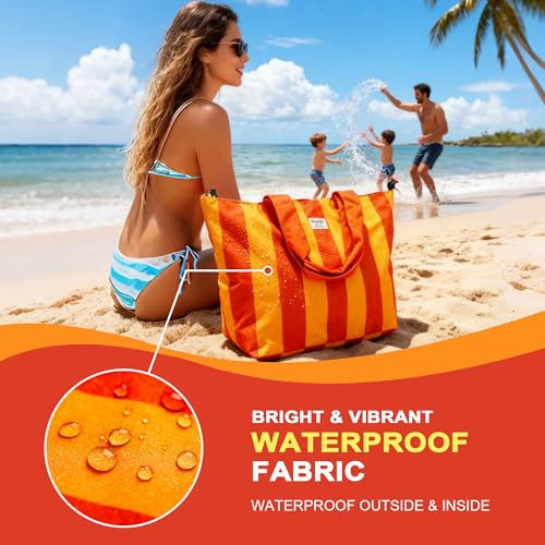 Bagelite Beach Bags Waterproof Sandproof, XL Large Pool Tote Bag for Women