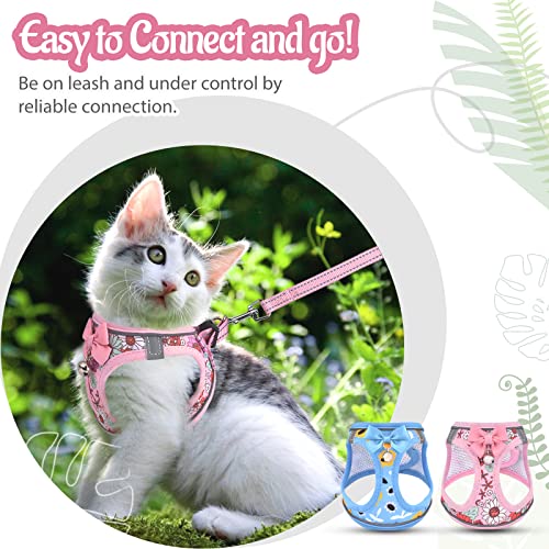 SALFSE Cat Harness and Leash Escape Proof for Walking, Adjustable Soft Kitten Harness with Reflective Straps Step in Cat V...