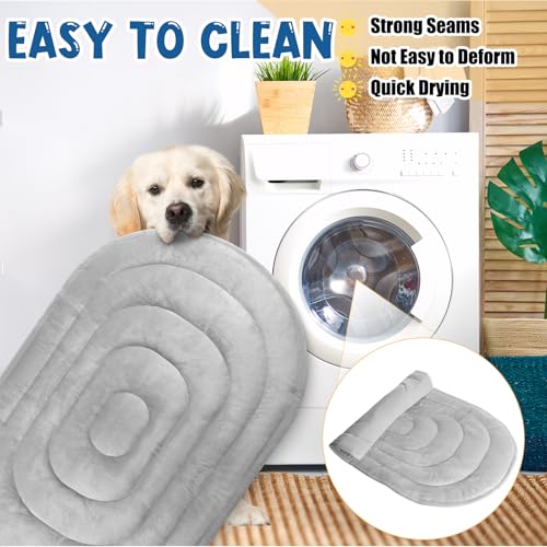Fiwochic 4 Pack 35" x 19" Cooling Mats for Pet Dog with Storage Bags - Reversible Ice Silk & Velvet Pad Washable Summer Co...