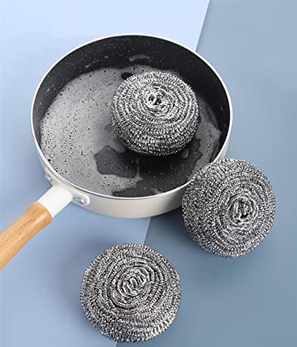 Docduet 6Pcs Steel Wool Scrubbers - Flexible Scrubber Pads for Cleaning Dishes, Pots, Pans, Grills and Sinks