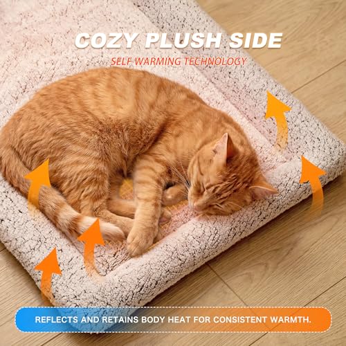 Dog Cooling Mat, Self Warming Cat Bed, Reversible Warm & Cooling Cat Bed, Winter Warm Cat Pad & Summer Cooling Cat Mat for...
