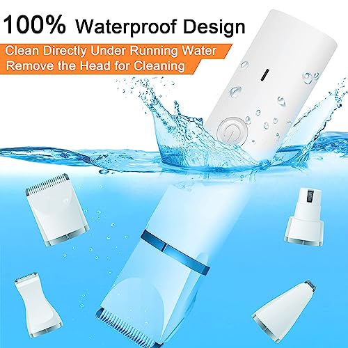 Veeconn Dog Clippers Grooming Kit Hair Clipper-Low Noise Paw Trimmer- Rechargeable - Cordless Quiet Nail Grinder Shaver fo...