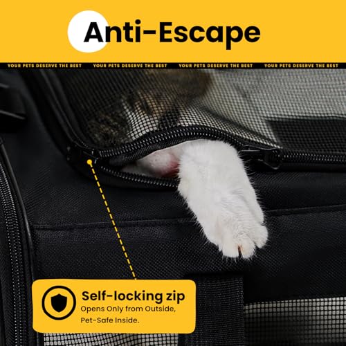 Conlun Cat Carrier Bag,Soft-Sided Pet Carriers for Dogs with 4-Sided Mesh,Airline Approved Cat Transport Carrier for Smal...