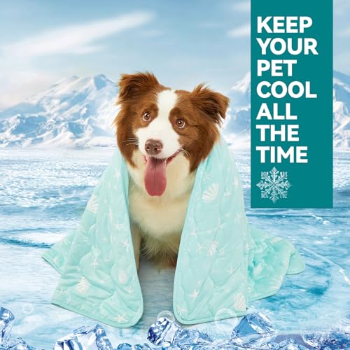 SUPRIY Pet Cooling Blanket for Summer - Ice Cold Qmax0.4 Tech Dual-Use for Humans & Pets, Portable Reversible Mat Machine ...