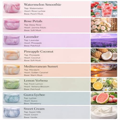 Aromatherapy Candle Gift Set for Women, 8 Pack Fruity Floral Soy Wax Candles, Artist-Designed Gift Box
