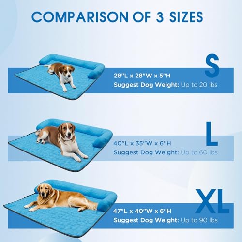 Cooling Dog Bed, Cooling Mat for Dogs & Cats | Machine Washable Couch Bed, Waterproof & Non-Slip Blanket Cover | Pad for P...