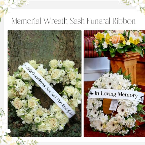 Maysing 4 Pack Funeral Sash Memorial Wreath Sash 59 x 4 Inch Funeral Ribbon Celebration of Life Ribbon for Casket or Wreat...