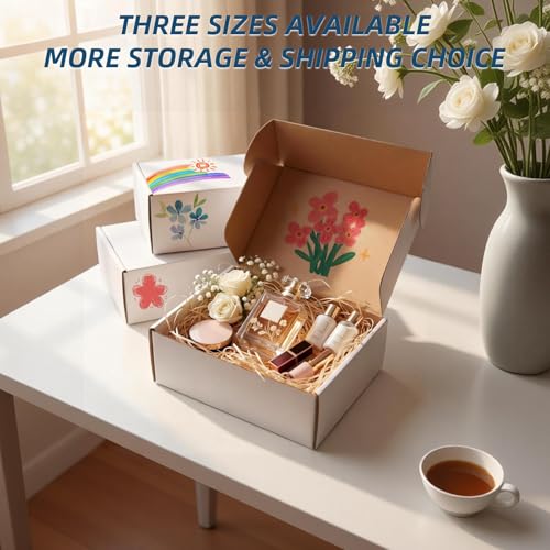 ZBEIVAN White Small Shipping Boxes, 30 Packs Cardboard Mailer Boxes for Packaging Small Business with Lids (10x7x5, 9x6x4,...