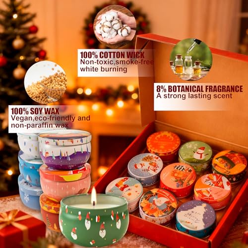 Scented Candles Gifts Set, 9 Pack Scented Candle Set Fragrances Flavor Natural Soy Wax 2.5oz Candles for Christmas Gift, W...