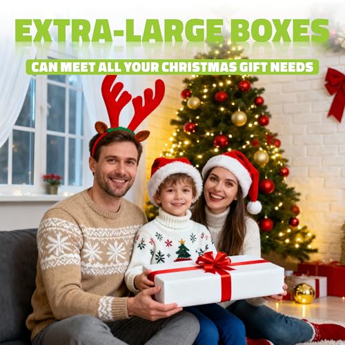 Bobobag 13 Pack White Gift Boxes with Lids for Presents, Assorted size Gift Boxes for Christmas ( 3 Extra large 17",3 Larg...