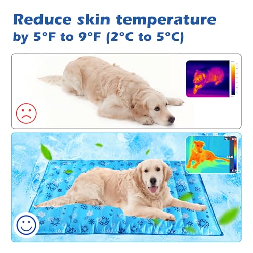 Fuz Bigaza Dog Cooling Mat, Pet Washable Non-Toxic Summer Dogs Cats Cooling Pads Sleeping Kennel Mats Cool Ice Blanket for...